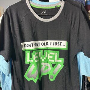 Harry Bear "I Don't Get Old, I Just Level Up!" Graphic Print Tee T-Shirt SZ Med